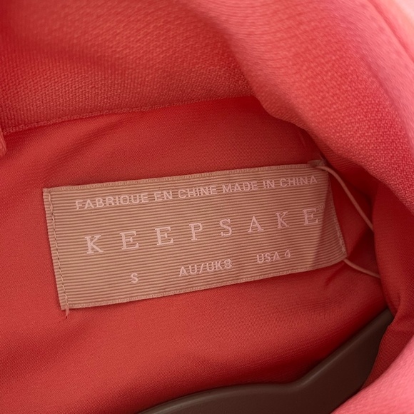 KEEPSAKE x ANTHROPOLOGIE | Landslide Ruffle Fitted Mini Dress in Coral | Size S - Picture 11 of 14